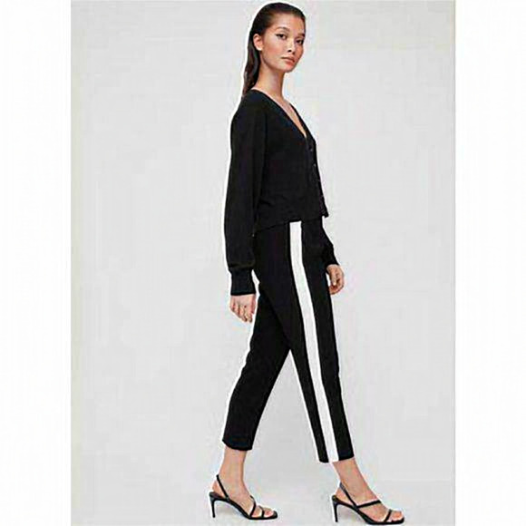 Babaton Aritzia -Conan Pant in Terado‎ Black White Women Size 4 - Picture 1 of 10
